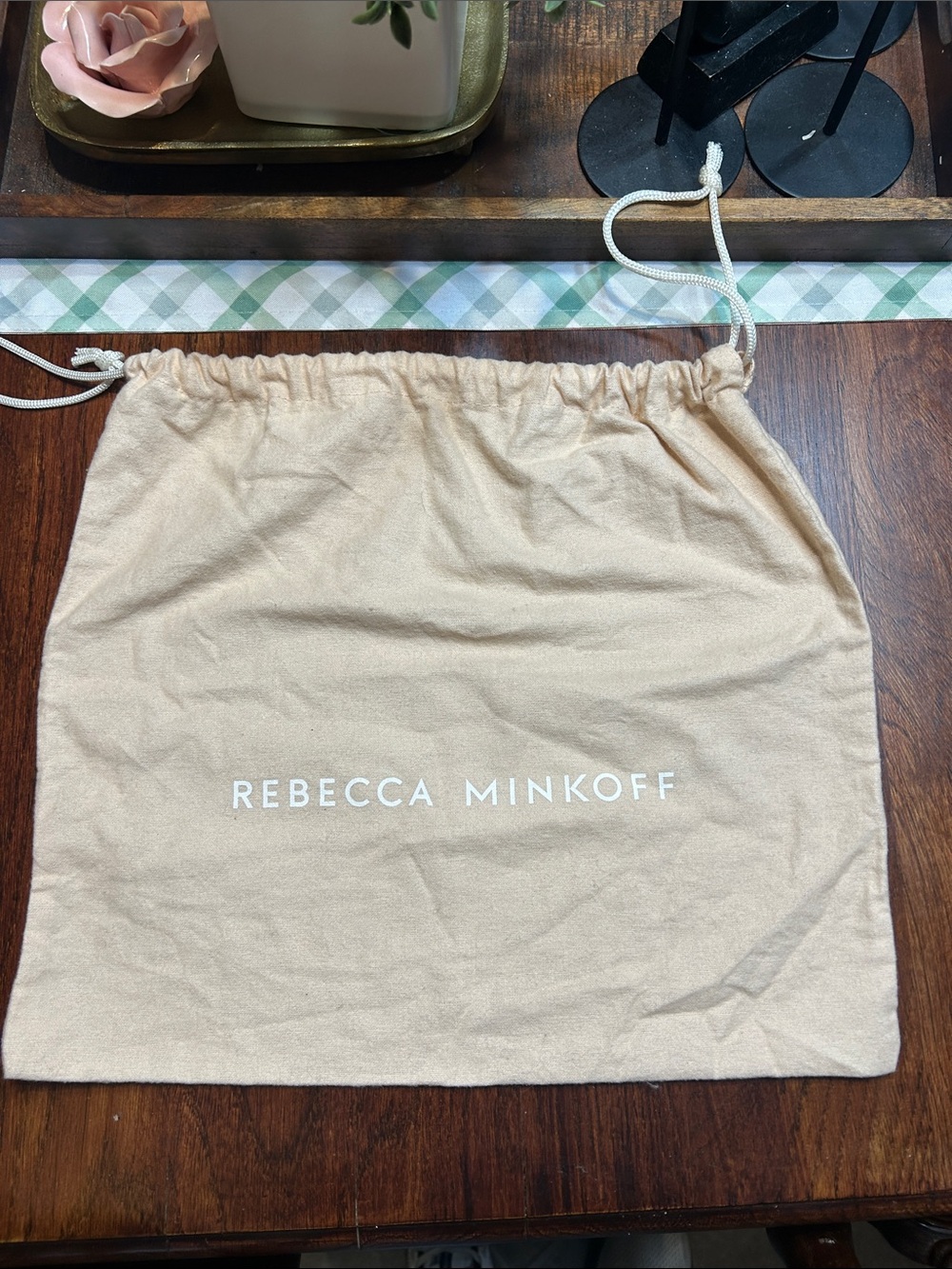 Rebecca Minkoff Beige Drawstring Dust Bag